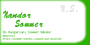 nandor sommer business card
