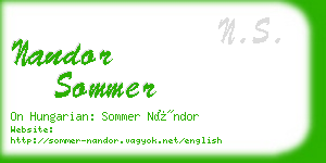 nandor sommer business card